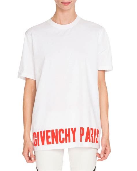 givenchy paris white tee|Givenchy graphic crewneck t shirt.